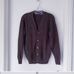 Vintage Oversized  Brown Front Botton Knit Cardigan Sz M